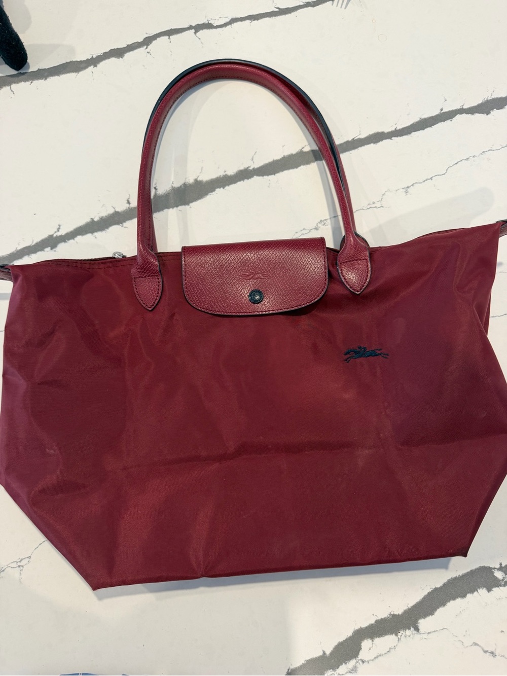 Longchamp Burgundy Nylon Le Pliage Tote